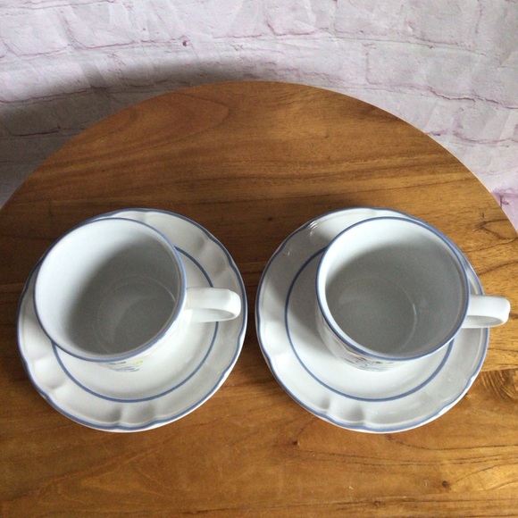 Vintage Floral Expressions Stoneware Cup and Saucers - Set of 2 - Picture 5 of 9